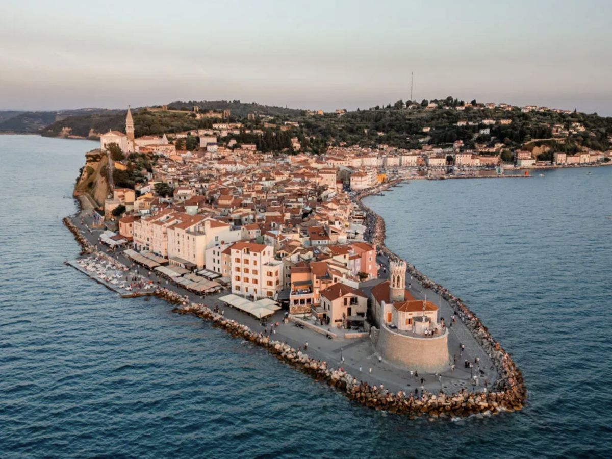 Aerial view of Piran